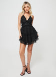 Princess Polly Plunger  Hollander Mini Dress Black