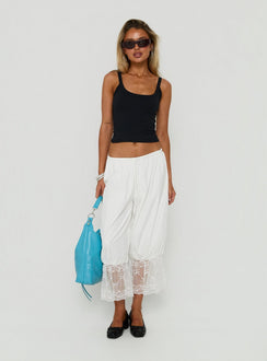 Daiana Lace Culotte Trousers Cream
