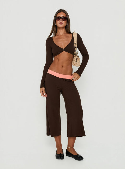 Kaitlynn Long Sleeve Bolero Brown