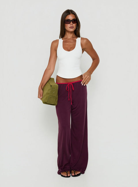 Jessika Ultra Low Trousers Red / Plum