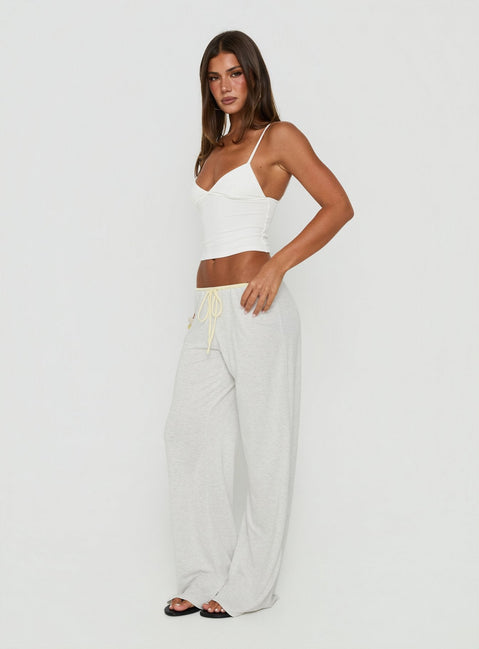 Jessika Ultra Low Trousers Yellow / Grey Marle