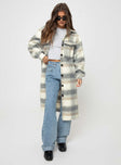 Plaid coat Classic collar, button fastening down front, twin chest pockets, single button cuff Non-stretch material, unlined 