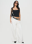 Crop top Cap sleeve, square neckline Good stretch, unlined 