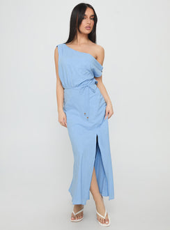Frangelica Off The Shoulder Maxi Dress Light Blue