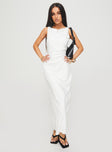 front view of model wearing Princess Polly Mocca Maxi Dress White Scoop Neck 