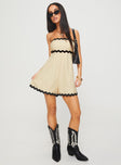 Gomiti Strapless Romper Beige / Black