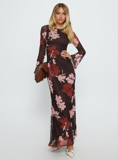 Istefania Long Sleeve Maxi Dress Multi