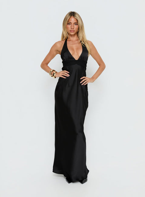 Odyssa Halter Maxi Dress Black
