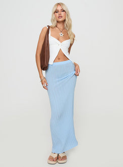 side view of model wearing Princess Polly Dubios Top White Sleeveless Plunger 