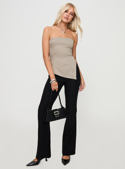 front view of model wearing Princess Polly Moxlan Top Brown Sleeveless straight 