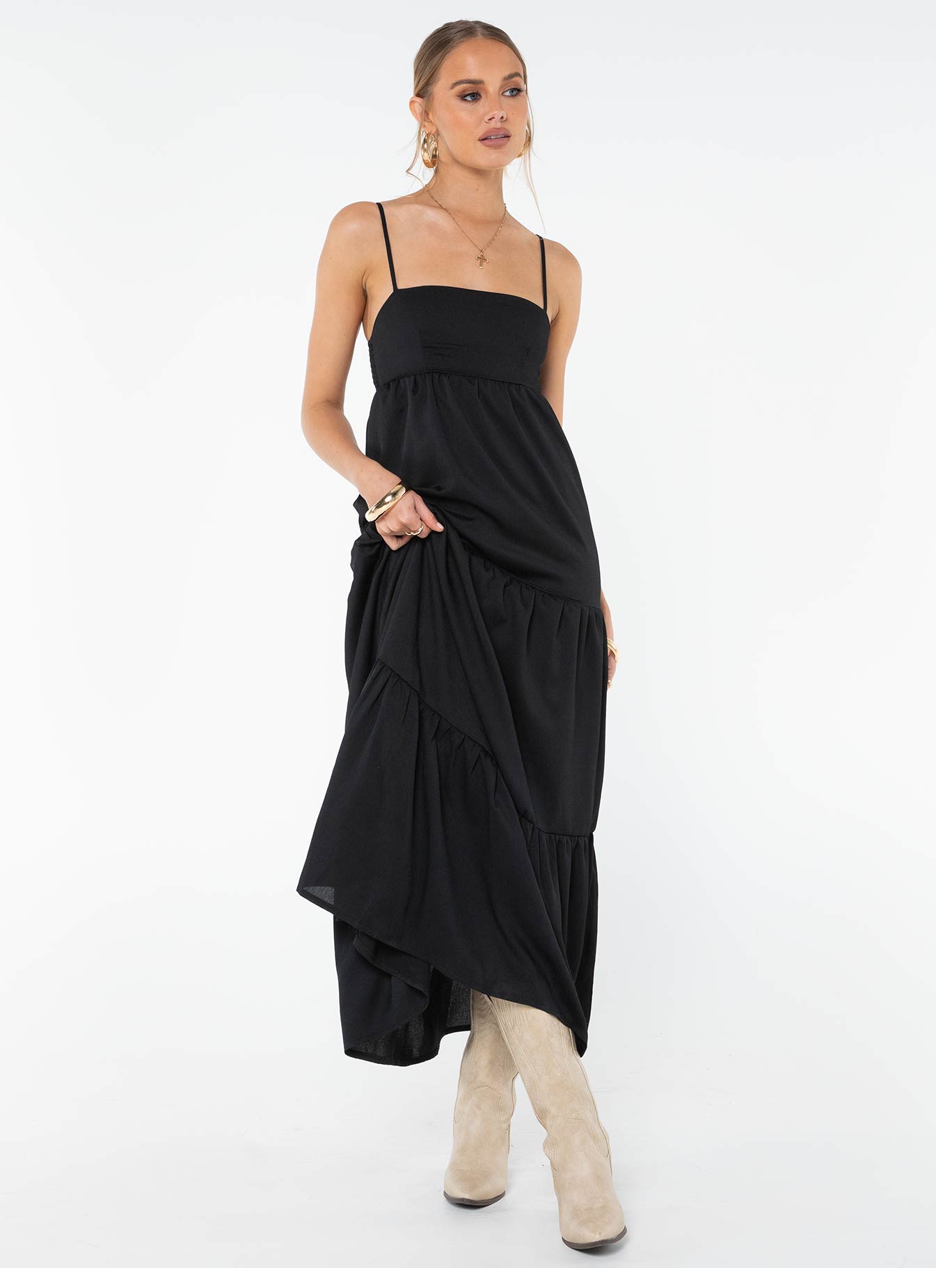 product Princess Polly Scoop Neck  Dunster Maxi Dress Black