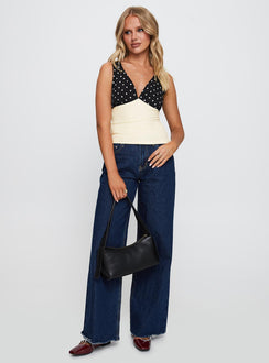 front view of model wearing Princess Polly Silverstone Top Multi Sleeveless V-Neck 