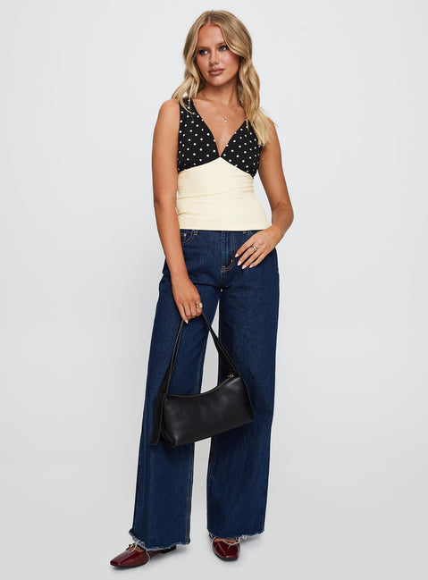 front view of model wearing Princess Polly Silverstone Top Multi Sleeveless V-Neck 