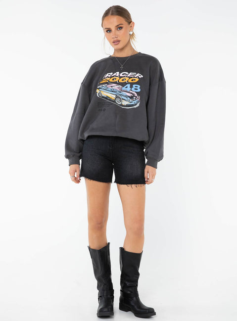Speeder Sweatshirt Charcoal Princess Polly  long 
