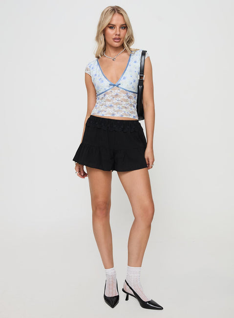 front view of model wearing Princess Polly Ocotillo Top White Short Sleeves Plunger 