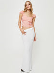 Crop top Cap sleeves, scooped neckline, tie fastening at back, invisible zip fastening Non-stretch, lined bust