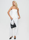 front view of model wearing Princess Polly Change It Up Strapless Top White Sleeveless straight 