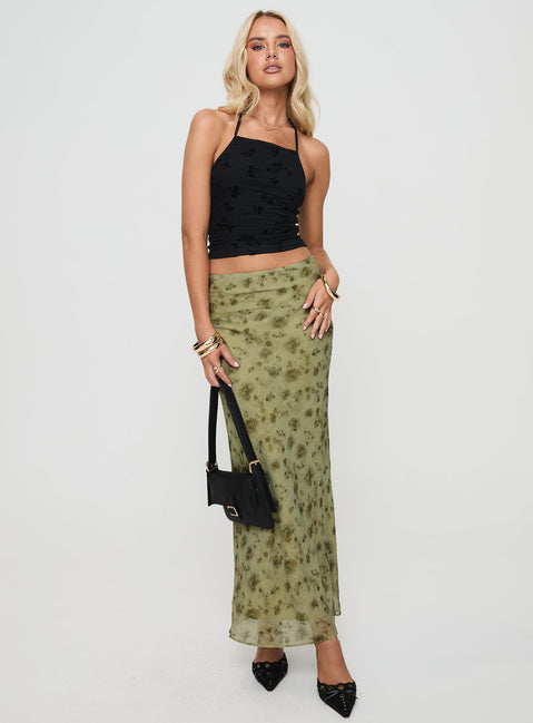 front view of model wearing Princess Polly Luccar Top Black Sleeveless straight 