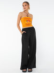 product Princess Polly High Waisted Pants  Ogilvie Linen Blend Pants Black