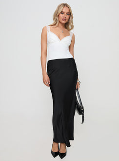 front view of model wearing Princess Polly Tamarana Top White Sleeveless V-Neck 