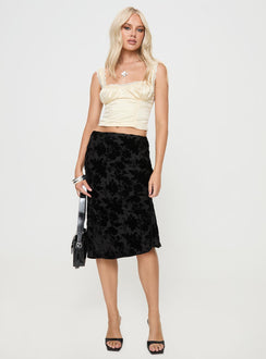 front view of model wearing Princess Polly Vicente Corset Top Cream Sleeveless Sweetheart 