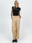 Princess Polly mid-rise  Luna Mid Rise Cargo Pants Beige Tall