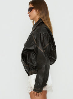 Jaxton Jacke aus Kunstleder, Braun