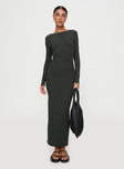 product Princess Polly Asymmetric Neckline  Begala Long Sleeve Maxi Dress Slate