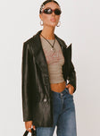 Ellen Faux Leather Blazer