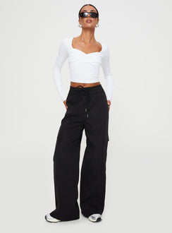 product Princess Polly High Waisted Pants  Presson Cargo Pants Washed Black