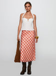 Living Color Maxi Skirt Orange Gingham