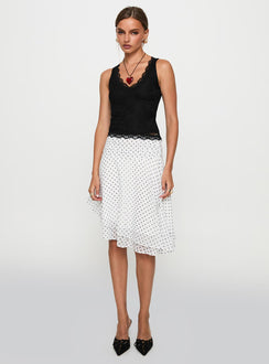 back view of model wearing Princess Polly Far Away Top Black Sleeveless V-Neck 