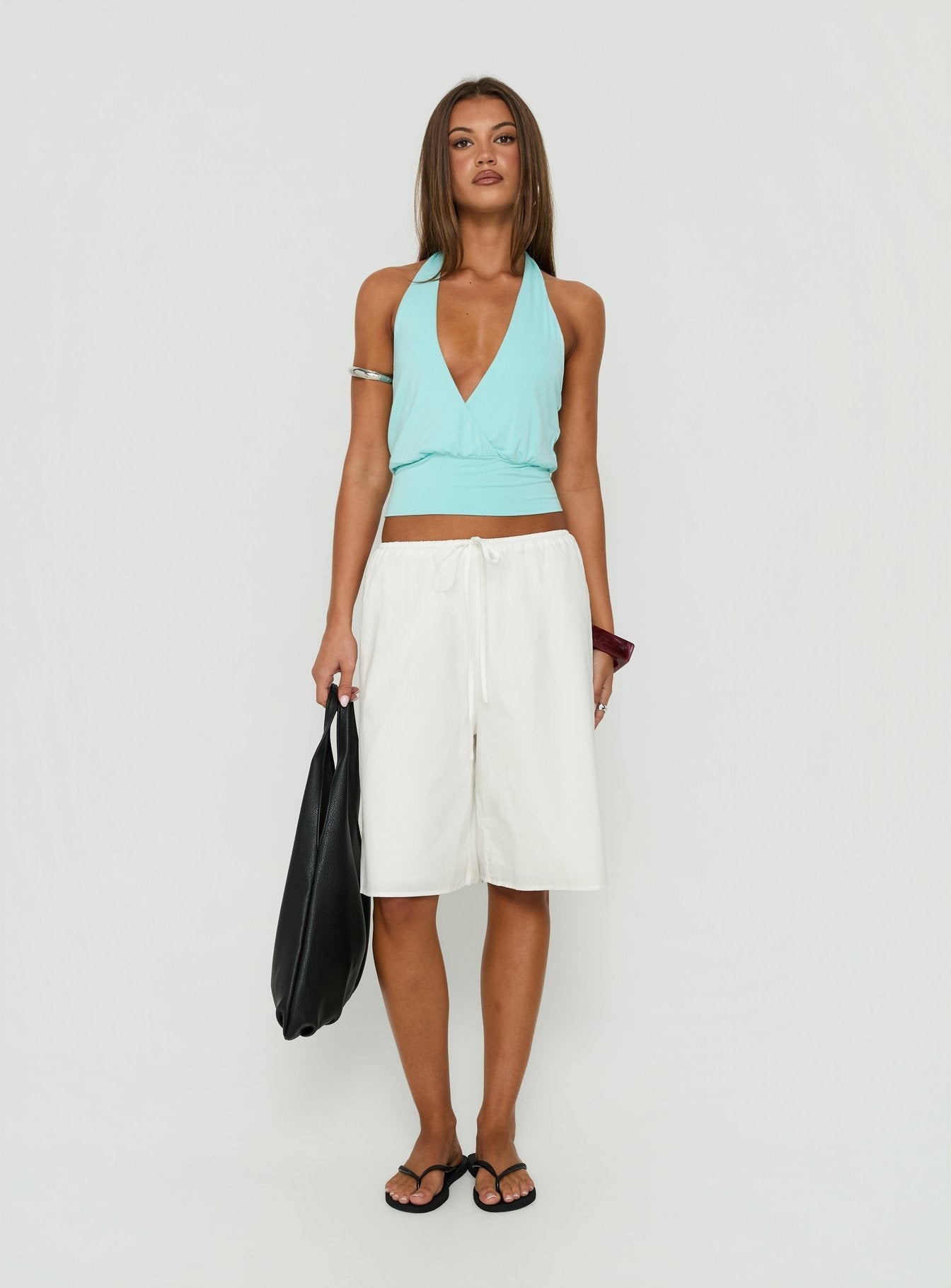 Avirea Relaxed Longline Shorts White