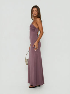 Esolda Ruched Low Back Maxi Dress Dusty Mauve