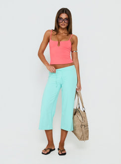 Daily Define Keyhole Cinched Vest Top Coral