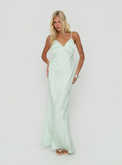 Flip A Switch Satin-Spitzen-Unterkleid Maxikleid Mint