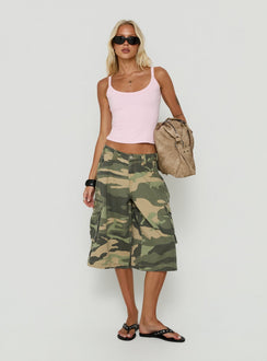 Kasper geschnürtes Longline-Tanktop Marshmallow Pink