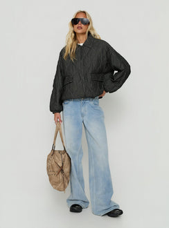 Taggie Quilted Jacket Washed Black