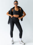 Black leggings high-waisted design & twin slip leg pockets