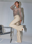 Kinkirk Flared Pants Taupe