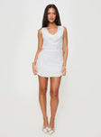 Princess Polly Cowl Neck  Contessa Mini Dress White