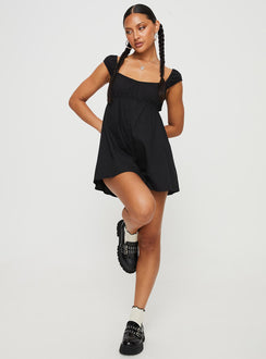 Romper Cap sleeve, scooped neckline, elasticated cross back straps