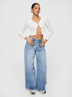 product Princess Polly Three Fourth Sleeves Sweetheart  Primie Long Sleeve Top White