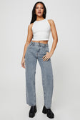 product Princess Polly High Waisted  Krena Adjustable High Mid Rise Jeans Mid Wash