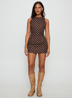 Yumiko Romper Brown Polka