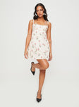 Princess Polly Square Neck  Remini Satin Mini Dress Floral