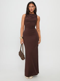 Undeniable Cut Out Maxi Dress Brown