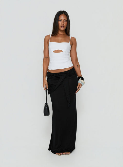 Samelia Wrap Maxi Skirt Black