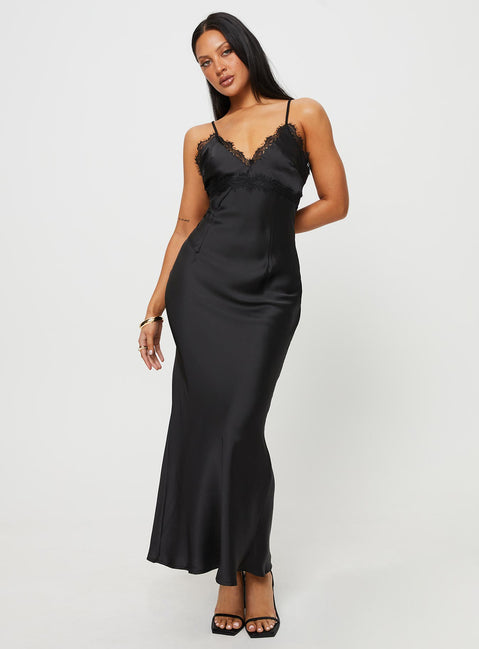 product Princess Polly Asymmetric Neckline  Sanz Maxi Dress Black