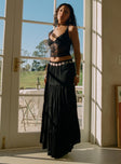 Miriah Maxi Skirt Black Princess Polly  Midi Skirts 